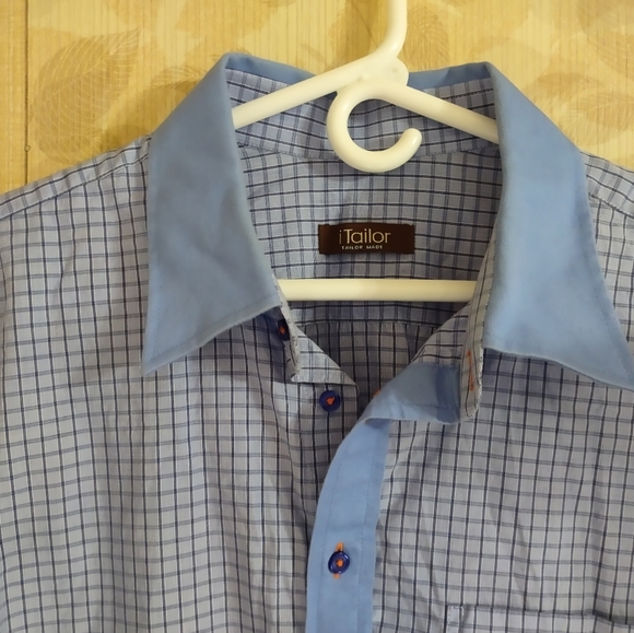 iTailor Button Up Collared Long Sleeve Shirt Small Grid Check Plaid XXL - Picture 4 of 8